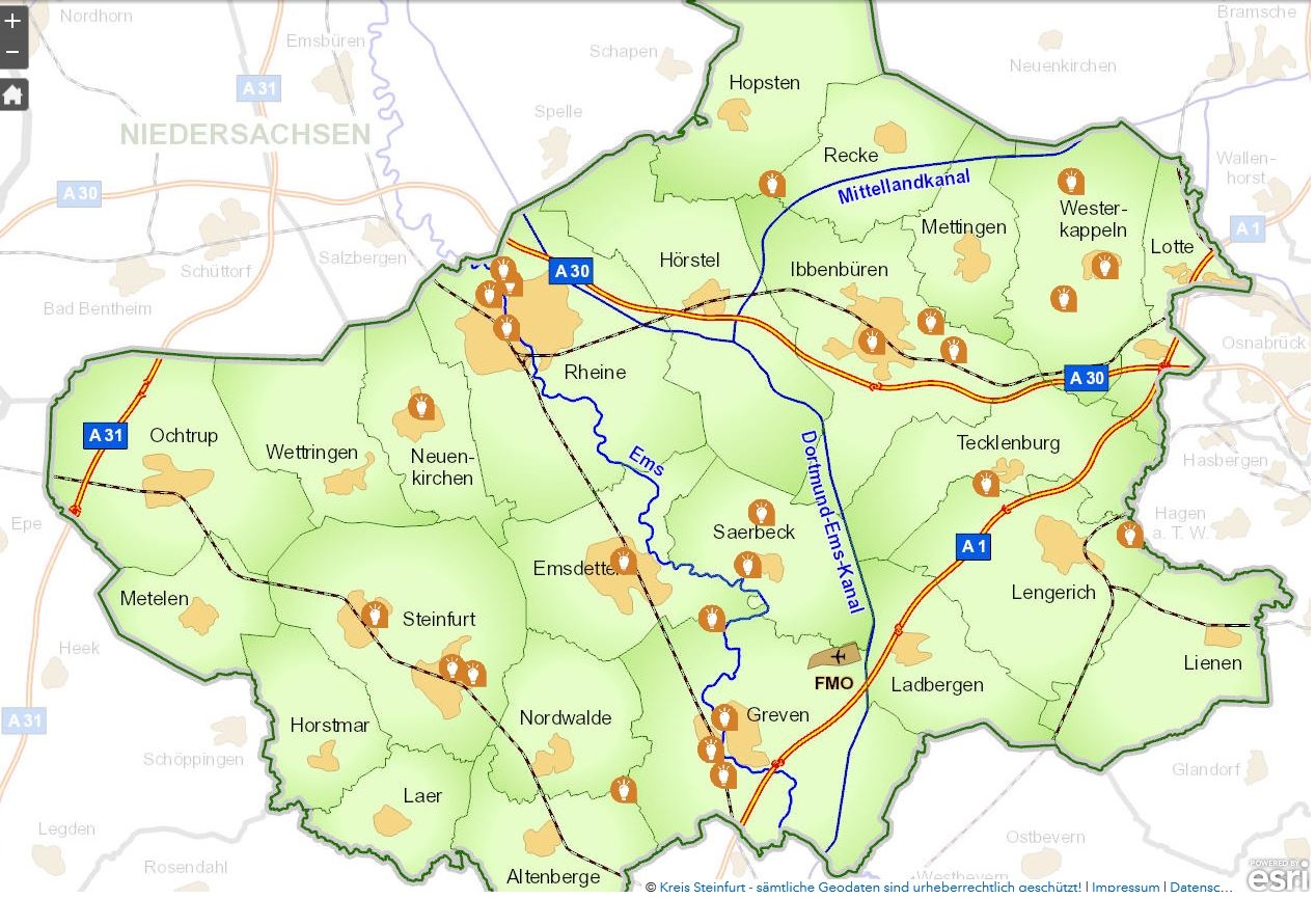Wandelkarte | Kreis Steinfurt